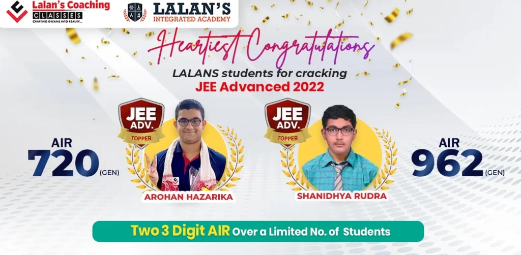 Coaching Results 2022- Arohan hazarika & Shanidhya Rudra AIR in JEE Advanced 2022
