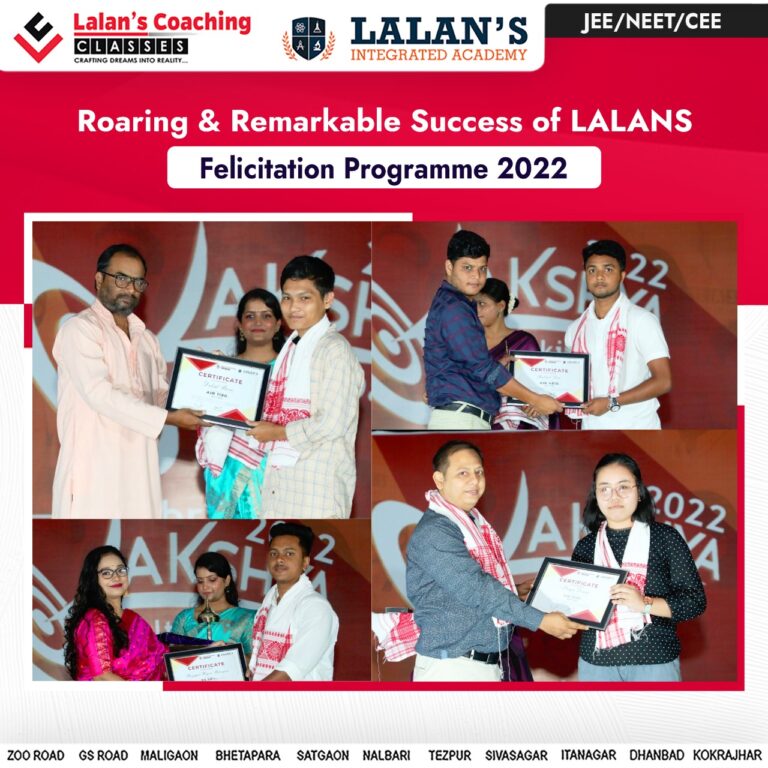 Lalans Faculty Felicitating NEET & JEE Toppers at Laksay 2022