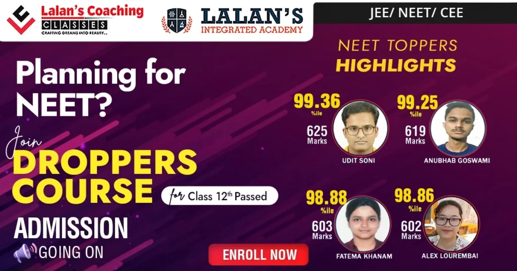 NEET 2023 Droppers Course - Lalans Coaching Classes Web banner