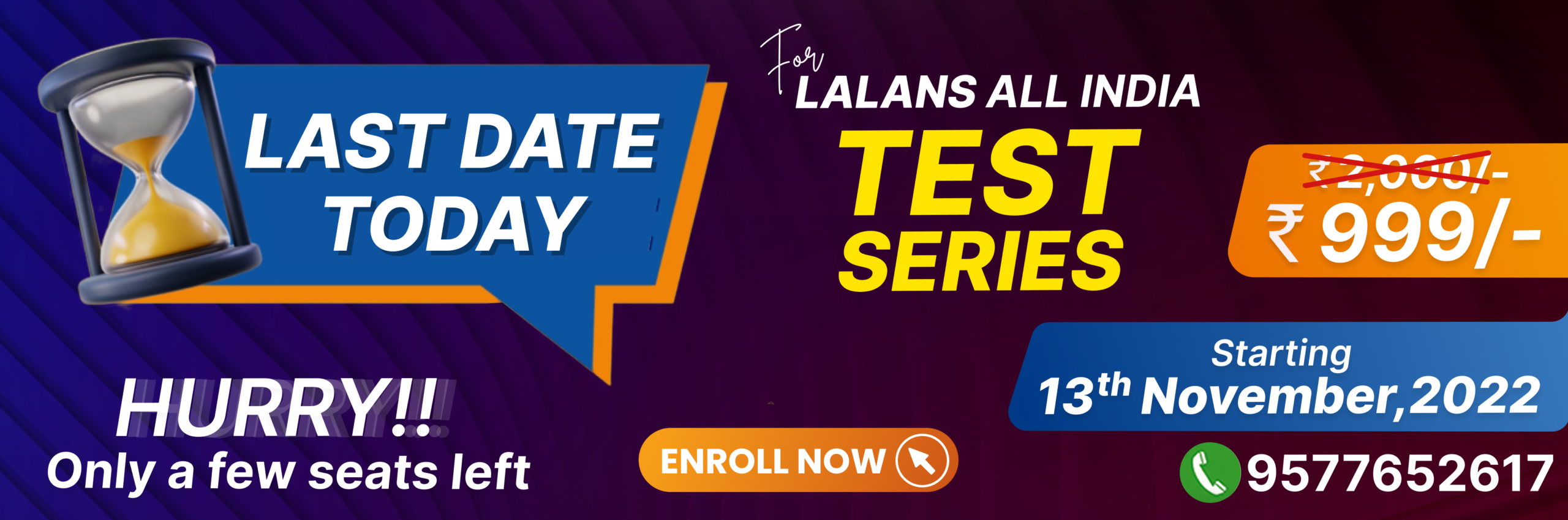 Last date for registration of Lalans All India Test Series 2023