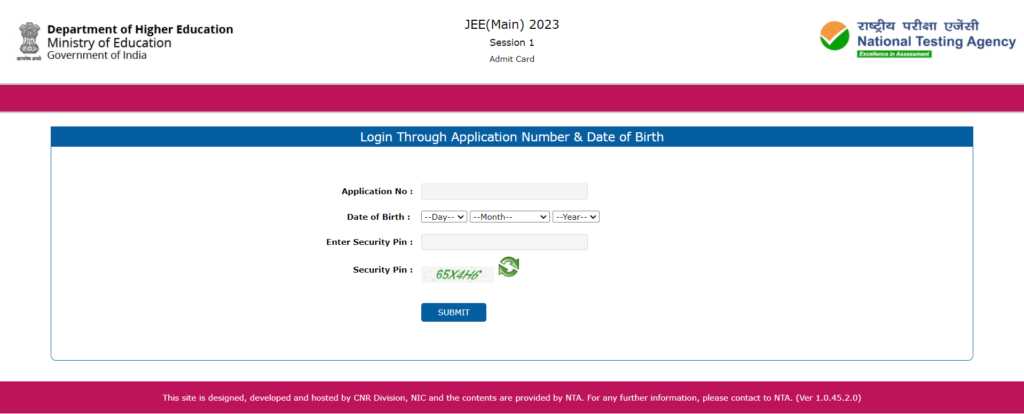 JEE Main 2023 Admit Card