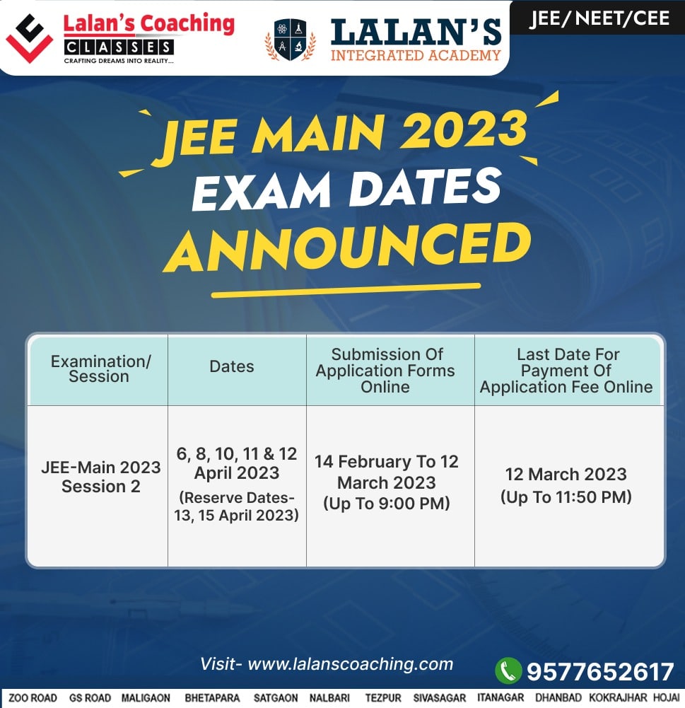 JEE Mains 2023 Session 2 application form available