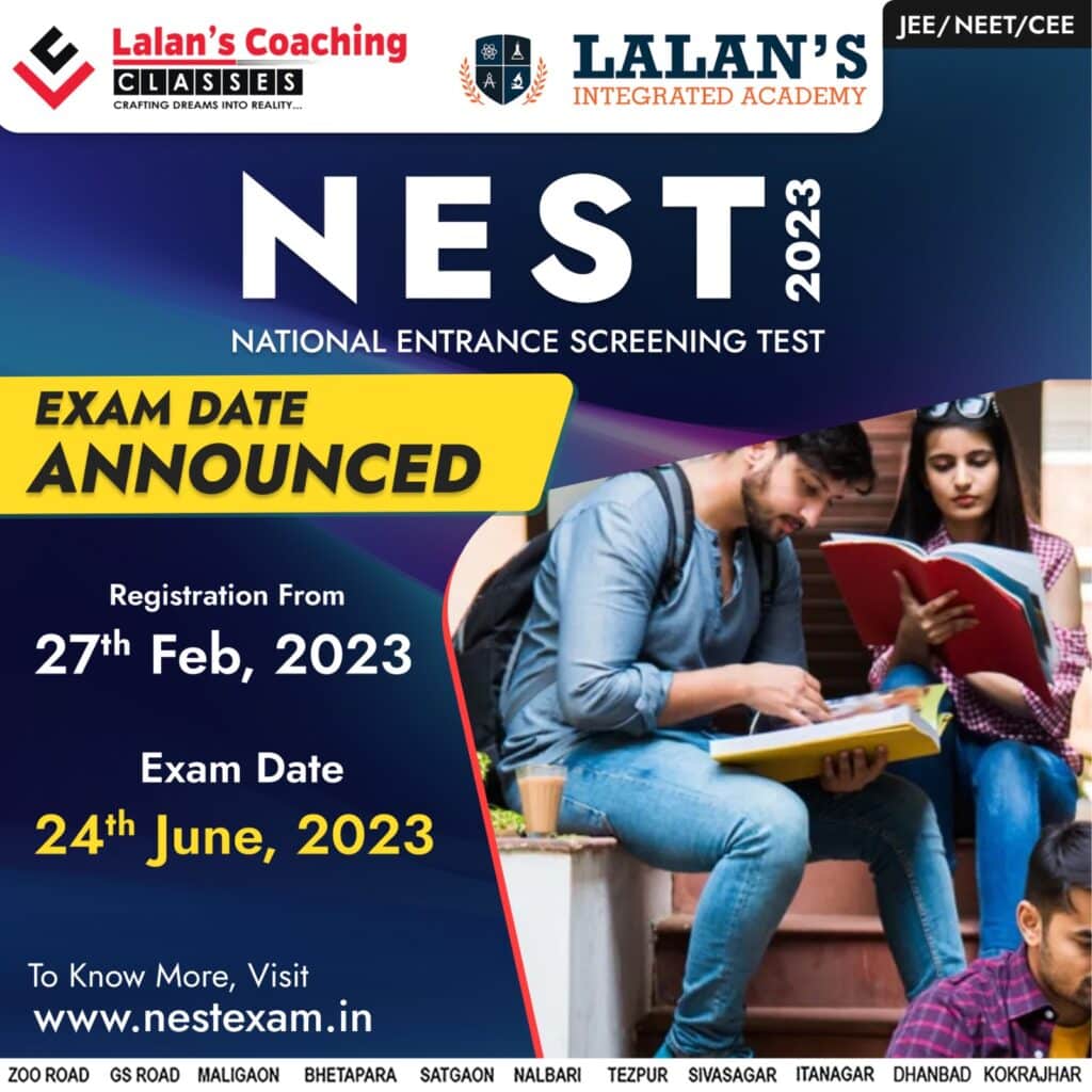 NEST 2023 Official Application Form Filling Date out