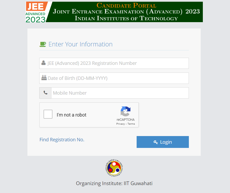 JEE Advanced 2023 Admit Card Portal
