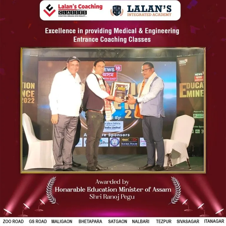 Education Eminence award 2022 to Lalans Coaching Classes.